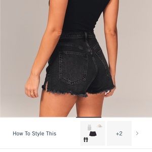 Abercrombie Black High Rise Mom Short